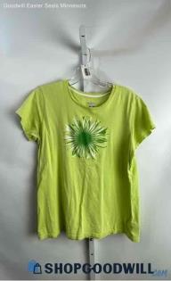 Columbia Women's Yellow Floral Cotton T-shirt - Sz L