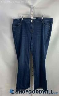 Lane Bryant Women's Blue Dark Wash Cotton Jeans - Sz 24L