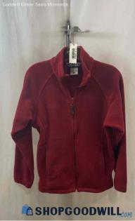 Columbia Women's Ruby Red Fleece Zip Up Sweater - Sz S