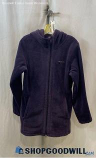 Columbia Women's Dark Purple Lightweight Full Zip Long Fleece Sweater - Sz L