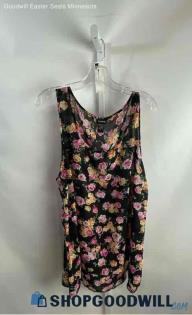 Torrid Women's Pink/Orange Floral Patterned Sheer High-Low Tank Top - Sz 2