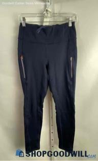 Athleta Women's Navy Blue Pull On Zipper Pocket Ankle Pants - Sz M