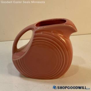 Homer Laughlin Fiestaware Disc Juice Pitcher Rose Pink Approximately 7" Tall