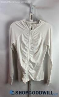 Athleta Women's White Full Zip Hoodie - Sz M