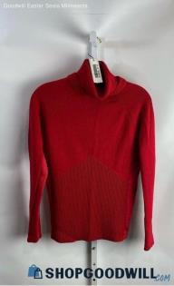 Athleta Women's Red Ribbed Knit Turtleneck Sweater - Sz XS