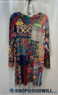 Johnny Was Women's Multicolor Multi-Pattern Shift Dress - Sz L