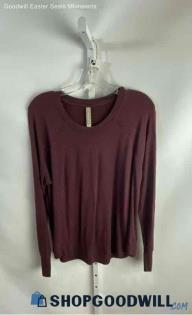 Athleta Women's Maroon Purple Jersey Knit Long Sleeve Stretchy Sweatshirt - Sz M