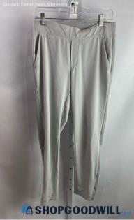 Athleta Women's Light Gray Pull On Side Ribbed Stripe Ankle Jogger - Sz 4