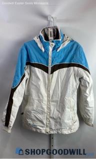 Columbia Women's White/Blue Removable Lightweight 2-in-1 Jacket - Sz M