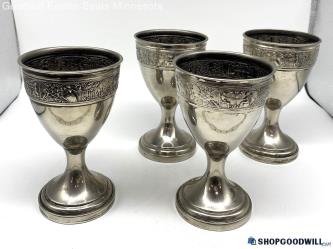 (4) Vintage Silver Plated Wine Goblets