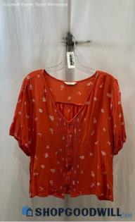 Lucky Brand Women's Orange Blouse - Sz XXL