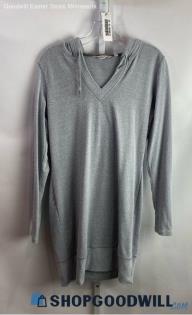 Athleta Men's Gray Pullover V-neck Hoodie - Sz M