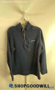 Columbia Men's Navy Blue 1/2 Zip Knit Sherpa Collar Fleece Lined Sweater - Sz XL