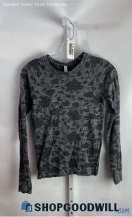 Athleta Women's Black/Gray Long SLeeve Shirt - Sz PS