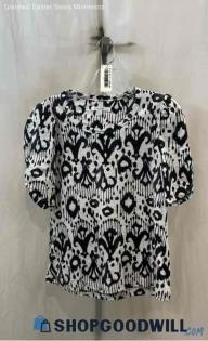 Chico's Women's Black/White Pattern Blouse - Sz S