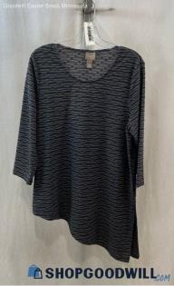 Chico's Women's Charcoal Asymmetric Blouse - Sz 12