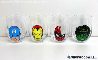 4PC Joy Jolt Marvel Heroes Stemless Drinking Glasses Set IOB