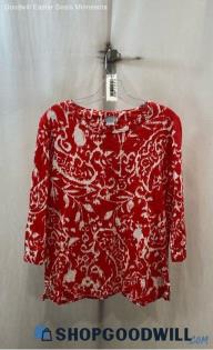 Chico's Women's Red/White Blouse - Sz L