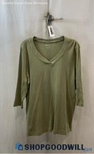 Chico's Women's Green 3/4 Sleeve Blouse - Sz L