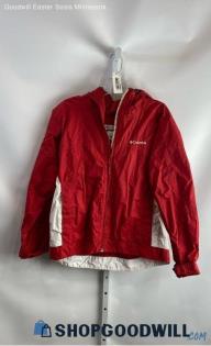 Columbia Women's Red/White Rain Jacket - Sz L