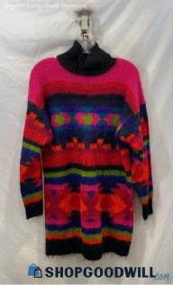 Michelle Stuart Women's Pink/Black Pullover Knit Sweater - Sz S