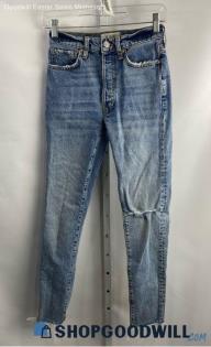 Free People Women's Light Blue Slim Straight Jeans - Sz 26