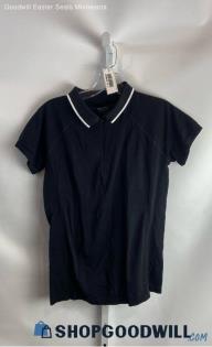 Athleta Women's Black/White Polo Shirt - Sz L