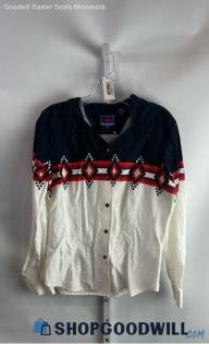 Roper Women's White/Black Button Up Shirt - Sz L