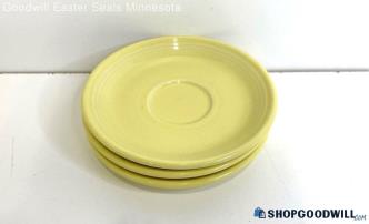 3PC Fiesta Ware HLC Sunflower Yellow Saucer Plates