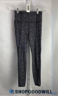 Athleta Women's Black/White Speckled Ankle Leggings - Sz XXS