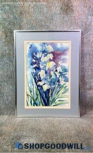 Lily Of The Valley Marija Netz Signed Original Abstract Flower Nature Art Framed