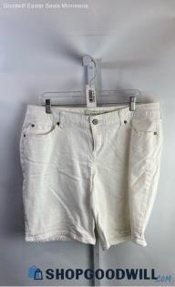 Torrid Women's White Denim Mom Shorts - Sz 16