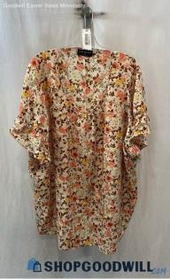 Lane Bryant Women's Multicolored Floral patterned Scoop Neck Blouse - Sz 34