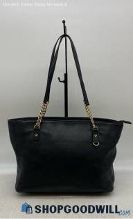 Michael Kors Gold Black Tote Pebbled Leather Handbag Purse