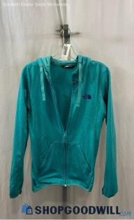 The North Face Women's Teal Zip Polyester Hoodie - Sz S