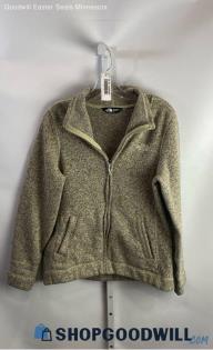 The North Face Women's Beige Heather Zip Up Sweater - Sz L