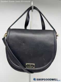 Kate Spade Black Satchel Shoulder Bag Womens Pebbled Leather Handbag/Purse