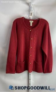 Classic Elements Women's Red Button Up Knit Cardigan - Sz XL