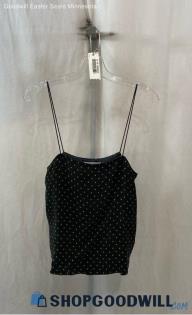 Everlane Women's Black/Orange Polka Dot Tank Top - Sz 6