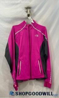 The North Face Women's Pink/Black Softshell Jacket - Sz L