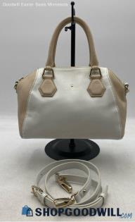 Kate Spade Mini Pippa Beige/White Leather Satchel/Top Handle Bag Handbag/Purse