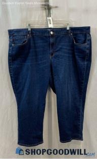 Lane Bryant Women's Blue Wash Girlfriend Crop Cotton Jeans - Sz 26