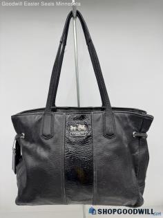 Coach Black Tote Shoulder Bag Womens Patent/Pebbled Leather Handbag/Purse