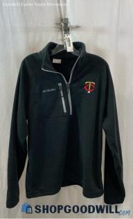 Columbia Men's Black Fleece 1/4 Zip MN Twin Logo Embroidered Sweatshirt - Sz L