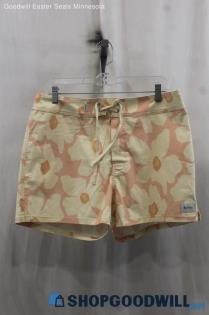 NWT Rhythm Womens Yellow/Orange Floral Print Tech Shorts Sz 10