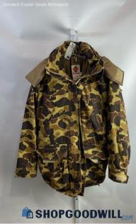 Columbia Men's VTG Beige Brown Camo Gore-Tex Heavyweight Coat - Sz S