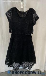 Torrid Women's Black Lace Tiered Cap Sleeve Midi Dress - Sz 10