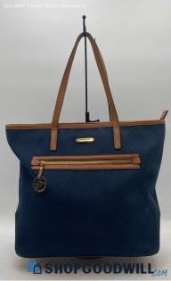 Michael Kors Kempton Navy Blue Canvas Tote Handbag/Purse