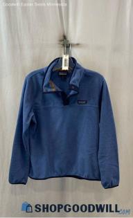 Patagonia Women's Blue Fleece Slim Henley Sweater - Sz M