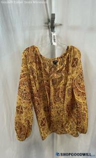 Torrid Women's Yellow Geo-Pattern Blouse - Sz 2